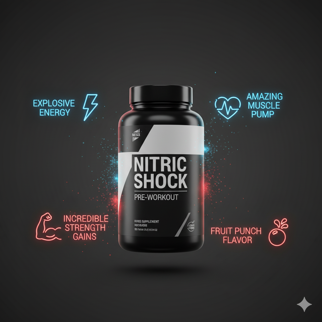 Nitric Shock Pre Workout Strength, Energy, Endurance, And Mental Focus Booster