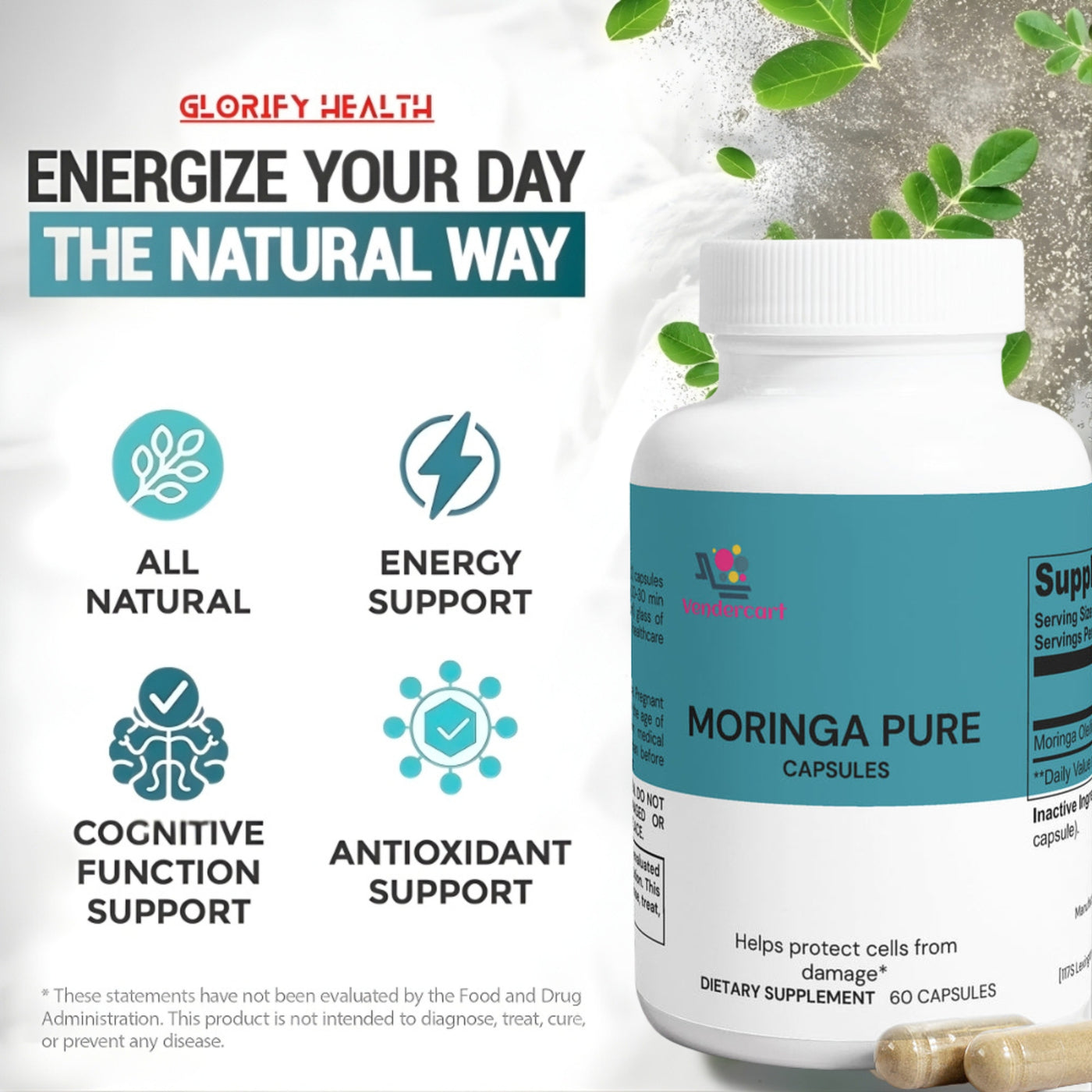 Premium Moringa Pure Nutrient-Rich Superfood For Energy Wellness